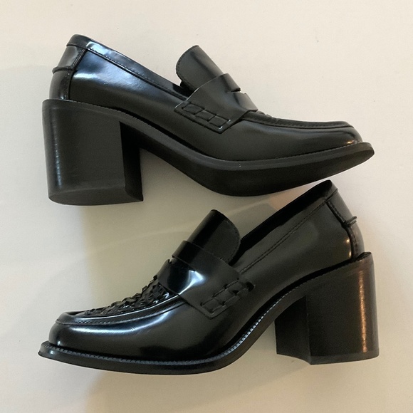 JEFFREY CAMPBELL Sims Chunky Stacked Block Heeled Loafer Size 7 - Picture 7 of 11